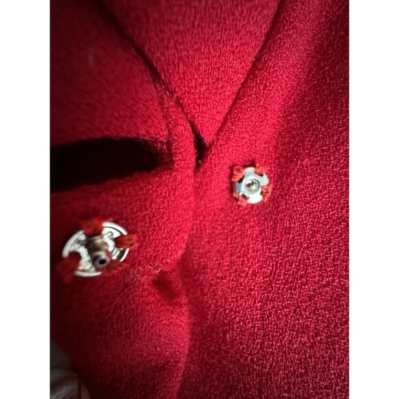 VTG 100% Wool Jacket Dress Women’s 10 Gold Anchor Buttons Red Dress Career - Picture 5 of 10